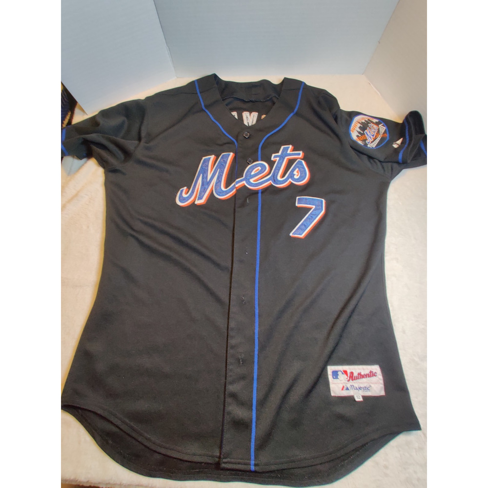 New York Mets Majestic Jersey Jose Reyes #7 Men's Size 2XL (52) Sewn On